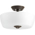 Progress Leap P350060 009 2 100 Watt MED SEMI FLUSH in Brushed Nickel Finish Model: P350060-009