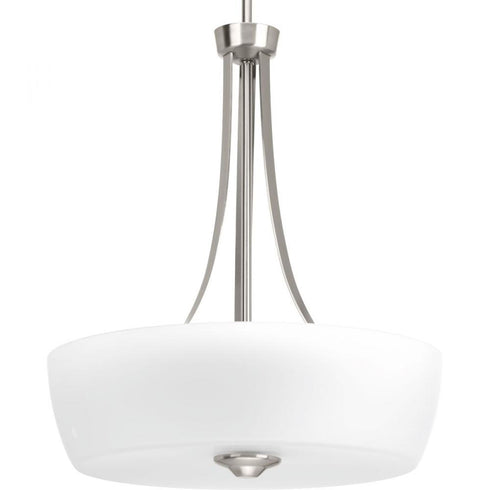 Progress Leap P500030 009 3 100 Watt MED INV PENDANT in Brushed Nickel Finish Model: P500030-009