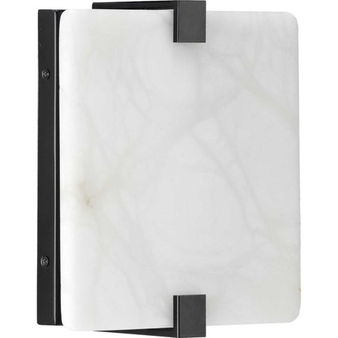 Progress LED Alabaster Stone Sconce P710081 009 30 1 9.5 Watt LED WALL SCONCE in Brushed Nickel Finish Model: P710081-009-30