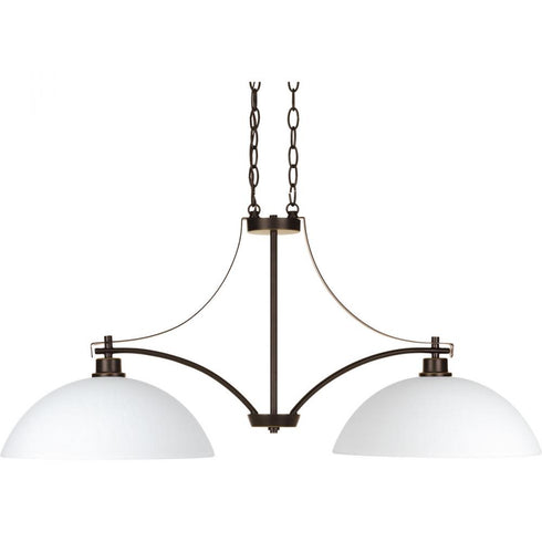 Progress Legend Collection Two Light Linear Chandelier in Antique Bronze Finish Model: P4254-20
