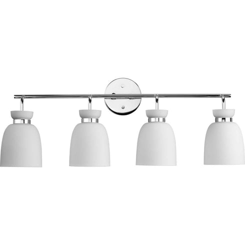 Progress Lexie Collection Four Light in Polished Chrome Contemporary Vanity Light Model: P300487-015