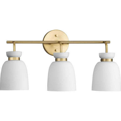 Progress Lexie Collection Three Light in Polished Chrome Contemporary Vanity Light Model: P300486-015