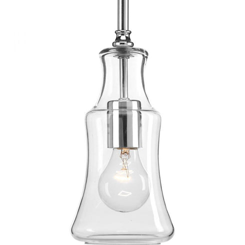 Progress Litchfield P500113 015 1 60 Watt MED MINI PENDANT in Polished Chrome Finish Model: P500113-015