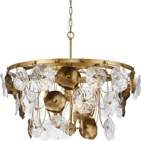 Progress Loretta Collection 28.25 in. Nine Light in Gold Ombre Transitional Chandelier Model: P400365-204
