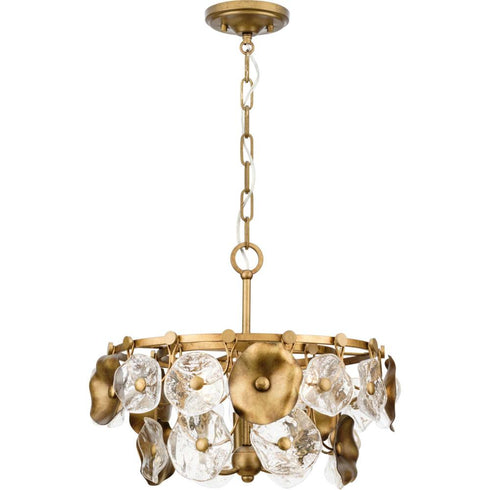 Progress Loretta Collection Three Light in Gold Ombre Transitional Pendant Model: P500442-204