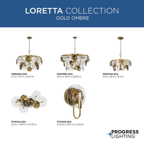 Progress Loretta Collection Three Light in Gold Ombre Transitional Pendant Model: P500442-204