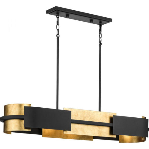 Progress Lowery P400352 031 4 Light LINEAR CHAND in Textured Black Finish Model: P400352-031