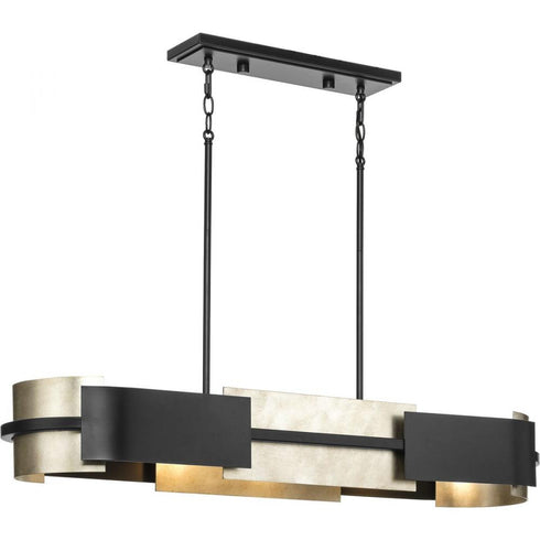 Progress Lowery P400352 031 4 Light LINEAR CHAND in Textured Black Finish Model: P400352-031