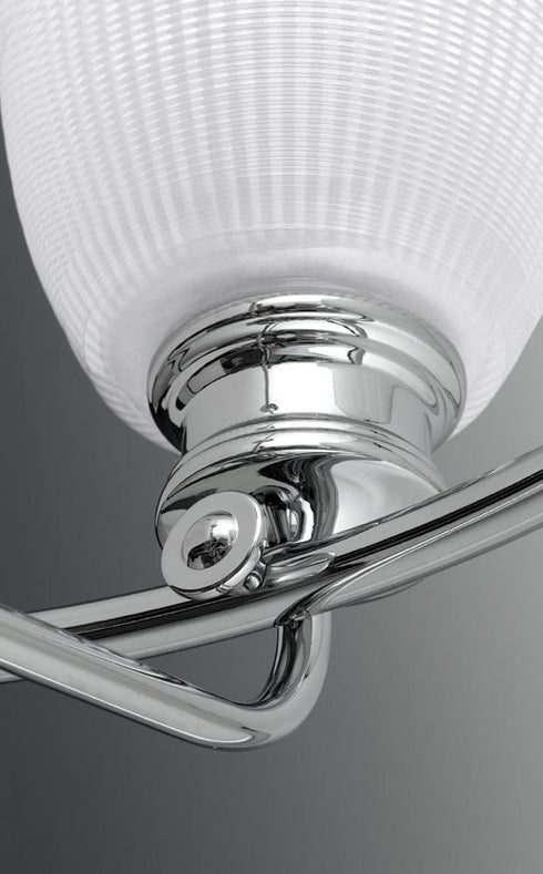 Progress Lucky Collection Four Light in Brushed Nickel White Prismatic Glass Coastal Bath Vanity Light Model: P2118-09