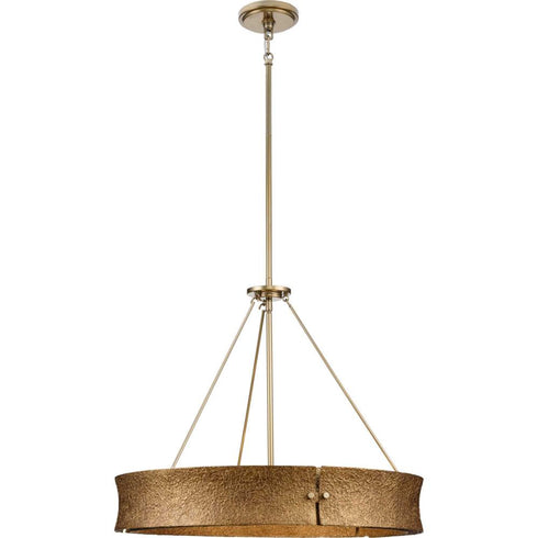 Progress Lusail Collection 5 Light in Soft Gold Luxe Industrial Chandelier Model: P400357-205