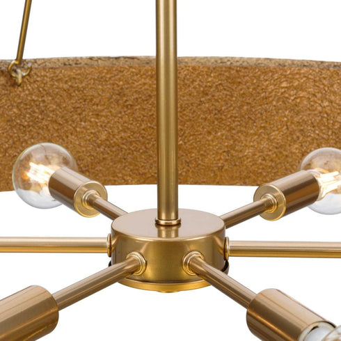 Progress Lusail Collection Six Light in Soft Gold Luxe Industrial Chandelier Model: P400358-205