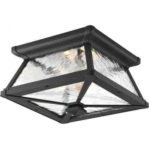 Progress Mac P6023 31 2 100 Watt MED FLUSH MOUNT in Textured Black Finish Model: P6023-31
