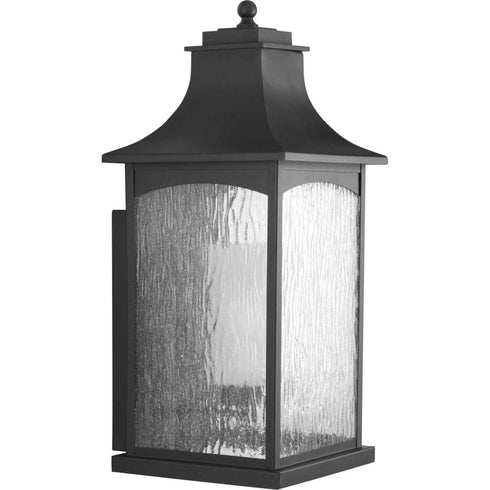 Progress Maison Collection Black One Light Extra Large Wall Lantern in Textured Black Finish Model: P6637-31MD