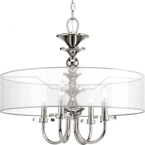 Progress Marche P500043 104 4 60 Watt CAND PENDANT in Polished Nickel Finish Model: P500043-104