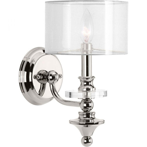Progress Marche P710013 104 1 60 Watt CAND WALL SCONCE in Polished Nickel Finish Model: P710013-104