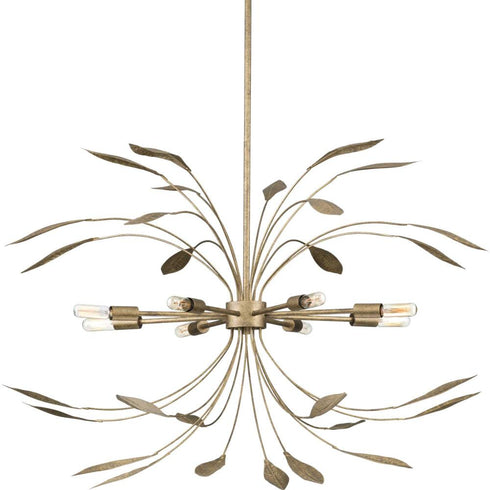 Progress Mariposa P500416 168 8 60 Watt CAND PENDAND in Antique Gold Finish Model: P500416-168