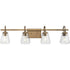 Progress Martenne Collection Four Light in Aged Bronze Modern Farmhouse Vanity Light Model: P300475-196
