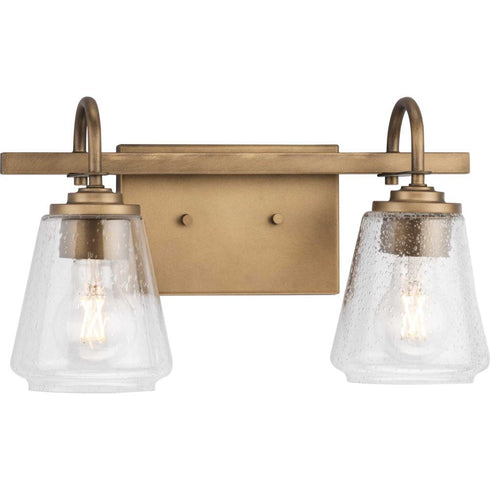 Progress Martenne Collection Two Light in Aged Bronze Modern Farmhouse Vanity Light Model: P300473-196