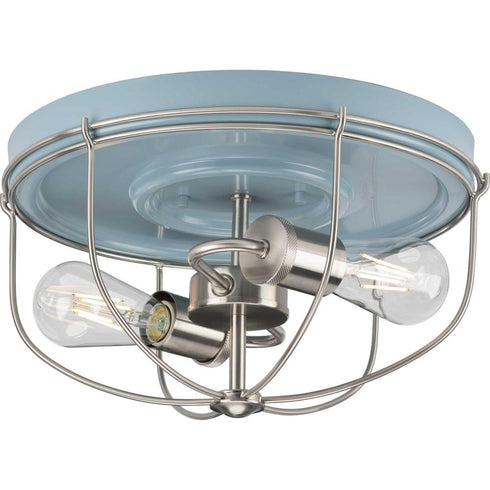 Progress Medal P350195 143 2 60 Watt MED FLUSH MOUNT in Graphite Finish Model: P350195-143