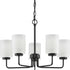 Progress Merry P400275 009 5 100 Watt MED CHANDELIER in Brushed Nickel Finish Model: P400275-009