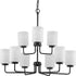 Progress Merry P400276 009 9 100 Watt MED CHANDELIER in Brushed Nickel Finish Model: P400276-009