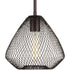 Progress Mesh P5337 20 1 100 Watt MED MINI PENDANT in Antique Bronze Finish Model: P5337-20