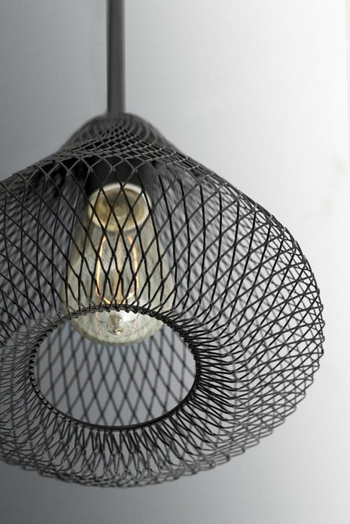 Progress Mesh P5338 20 1 100 Watt MED MINI PENDANT in Antique Bronze Finish Model: P5338-20
