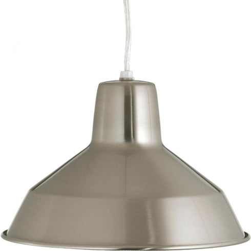 Progress Metal Shade P5087 09 1 100W MED PENDANT in Brushed Nickel Finish Model: P5087-09