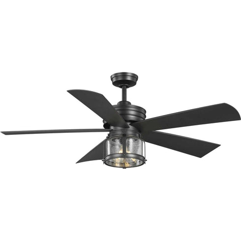 Progress Midvale P250011 028 WB 56 IN 5 BLADE FAN in Satin White Finish Model: P250011-028-WB