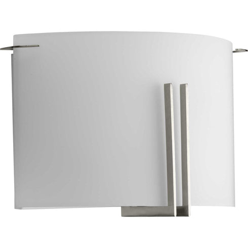Progress Modern Glass Sconce P710118 009 2 Light WALL SCONCE in Brushed Nickel Finish Model: P710118-009