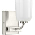 Progress Moore Collection One Light in Brushed Nickel White Opal Glass Luxe Bath Vanity Light Model: P300280-009