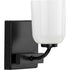 Progress Moore Collection One Light in Brushed Nickel White Opal Glass Luxe Bath Vanity Light Model: P300280-009