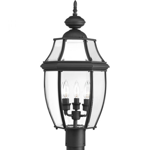 Progress New Haven P6433 31 3 60 Watt CAND POST LANTERN in Textured Black Finish Model: P6433-31