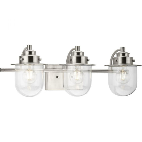 Progress Northlake P300436 009 3 Light BATH in Brushed Nickel Finish Model: P300436-009