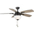 Progress Olson 2 Light P2598 09 52IN 5 BLADE FAN With LGT KIT in Brushed Nickel Finish Model: P2598-09