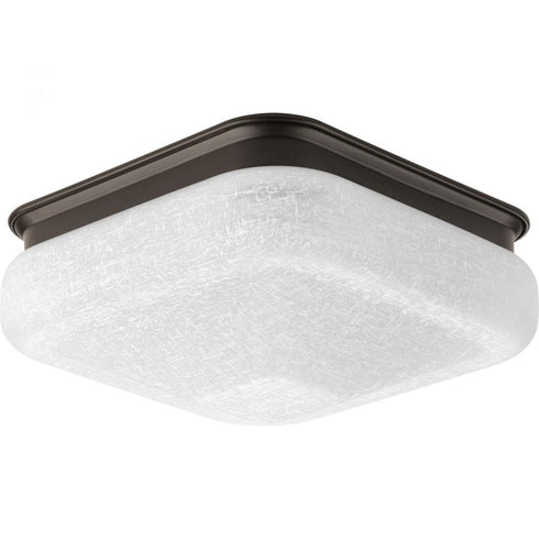 Progress One Light 11 2 Inch LED Square Glass Flush Mount in Antique Bronze Finish Model: P350024-020-30