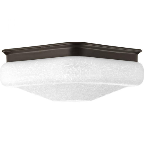 Progress One Light 11 2 Inch LED Square Glass Flush Mount in Antique Bronze Finish Model: P350024-020-30