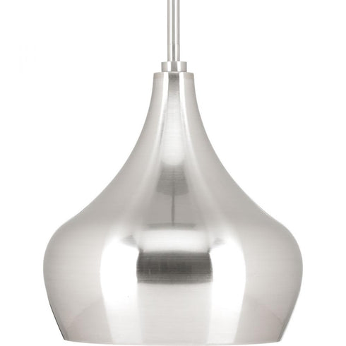 Progress Onion LED Pendant One Light Pendant in Brushed Nickel Finish Model: P5187-0930K9