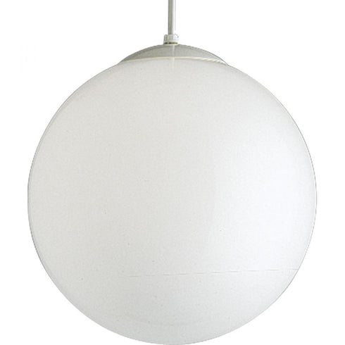 Progress Opal Globes P4406 29 1 150 Watt MED PENDANT in White Finish Model: P4406-29
