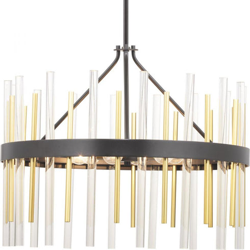 Progress Orrizo P400176 031 6 60 Watt CAND CHANDELIER in Matte Black Finish Model: P400176-031