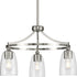 Progress Parkhurst P400295 009 3 60 Watt MED CHANDELIER in Brushed Nickel Finish Model: P400295-009