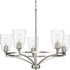 Progress Parkhurst P400296 009 5 60 Watt CAND CHANDELIER in Brushed Nickel Finish Model: P400296-009