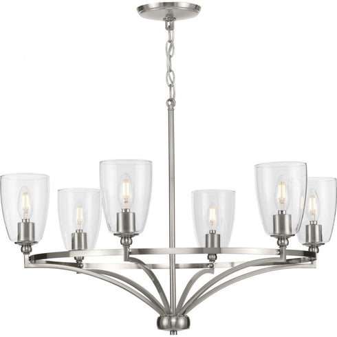 Progress Parkhurst P400297 009 6 60 Watt CAND CHANDELIER in Brushed Nickel Finish Model: P400297-009