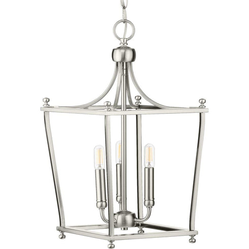 Progress Parkhurst P500213 009 3 60 Watt CAND FOYER in Brushed Nickel Finish Model: P500213-009