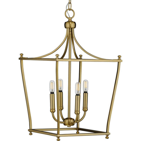 Progress Parkhurst P500214 009 4 60 Watt CAND FOYER in Brushed Nickel Finish Model: P500214-009