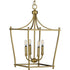Progress Parkhurst P500214 009 4 60 Watt CAND FOYER in Brushed Nickel Finish Model: P500214-009