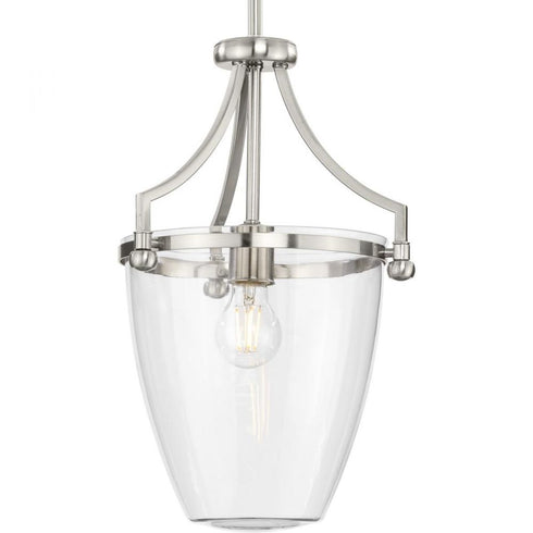 Progress Parkhurst P500360 009 1 60 Watt MED MINI PENDANT in Brushed Nickel Finish Model: P500360-009