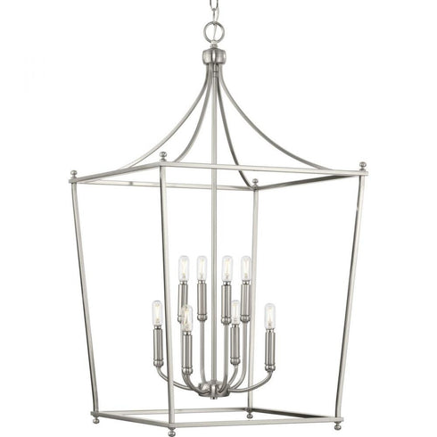 Progress Parkhurst P500371 009 8 60 Watt CAND FOYER in Brushed Nickel Finish Model: P500371-009