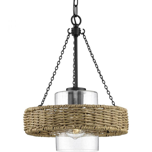 Progress Pembroke P550126 31M 1 Light OUTDOOR PENDANT in Matte Black Finish Model: P550126-31M