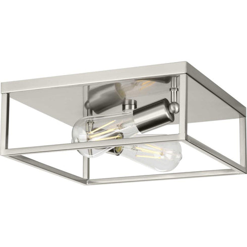 Progress Perimeter P350200 009 2 60 Watt MED FLUSH MOUNT in Brushed Nickel Finish Model: P350200-009
